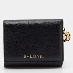 Bvlgari Black Leather B-Zero1 Trifold Wallet