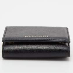 Bvlgari Black Leather B-Zero1 Trifold Wallet