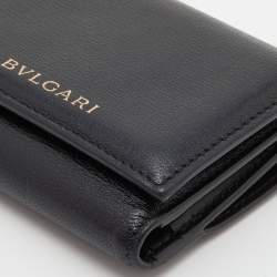 Bvlgari Black Leather B-Zero1 Trifold Wallet