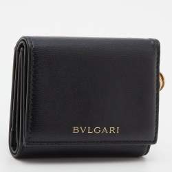 Bvlgari Black Leather B-Zero1 Trifold Wallet