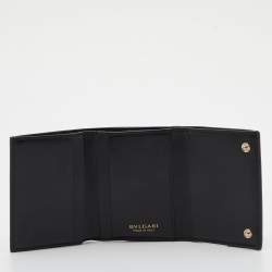 Bvlgari Black Leather B-Zero1 Trifold Wallet