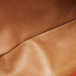 Pre Owned Bvlgari Brick Brown Pleated Leather Plisse Tote