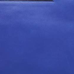 Pre Owned Bvlgari Blue Leather Scaglie Serpenti Tote