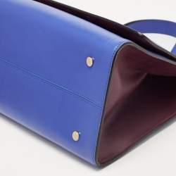 Pre Owned Bvlgari Blue Leather Scaglie Serpenti Tote