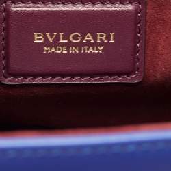 Pre Owned Bvlgari Blue Leather Scaglie Serpenti Tote