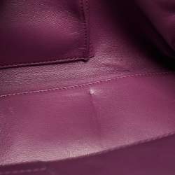 Pre Owned Bvlgari Purple Pleated Leather Twistino Tina Tote
