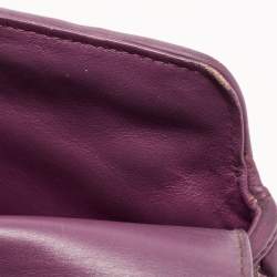 Pre Owned Bvlgari Purple Pleated Leather Twistino Tina Tote
