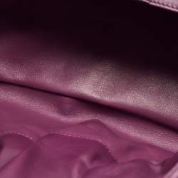 Pre Owned Bvlgari Purple Pleated Leather Twistino Tina Tote