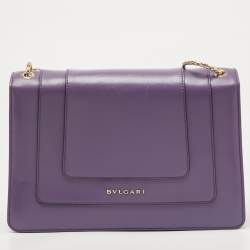 مملوكة مسبقًا Bvlgari Purple Leather Medium Serpenti Forever Shoulder Bag
