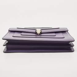 مملوكة مسبقًا Bvlgari Purple Leather Medium Serpenti Forever Shoulder Bag