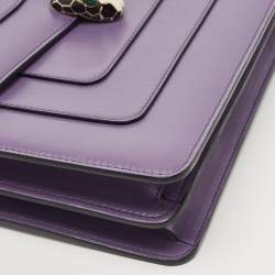 Bvlgari Purple Leather Medium Serpenti Forever Shoulder Bag