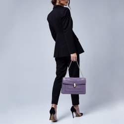 Bvlgari Purple Leather Medium Serpenti Forever Shoulder Bag