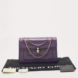 مملوكة مسبقًا Bvlgari Purple Leather Medium Serpenti Forever Shoulder Bag