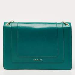 Pre Owned حقيبة كتف بلغاري Serpenti Forever جلد سوداء