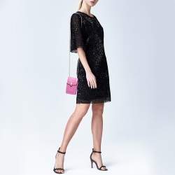 Bvlgari Pink Leather Serpenti Forever Card Case Chain Bag