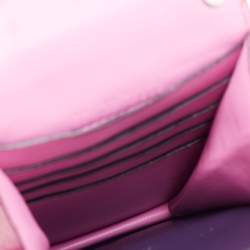 Bvlgari Pink Leather Serpenti Forever Card Case Chain Bag