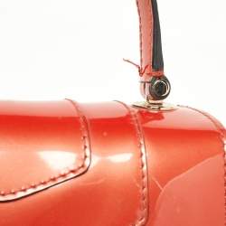 Bvlgari Orange Patent Leather Serpenti Forever Top Handle Bag