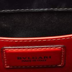 Bvlgari Orange Patent Leather Serpenti Forever Top Handle Bag