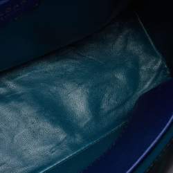 Pre Owned Bvlgari Blue/Black Leather Serpenti Viper Top Handle Bag