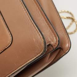 مملوكة مسبقًا Bvlgari Beige/Brown Leather Medium Serpenti Forever Shoulder Bag