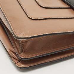 مملوكة مسبقًا Bvlgari Beige/Brown Leather Medium Serpenti Forever Shoulder Bag