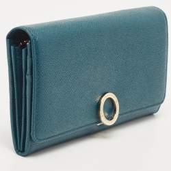 Bvlgari Green Leather Bvlgari Bvlgari Flap Continental Wallet