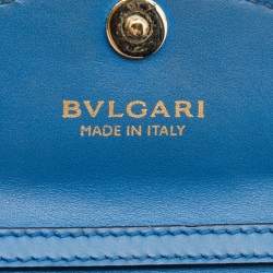 Bvlgari Blue Leather Serpenti Forever Chain Card Case