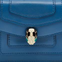 Bvlgari Blue Leather Serpenti Forever Chain Card Case