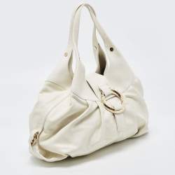 Bvlgari Off-White Leather Chandra Hobo