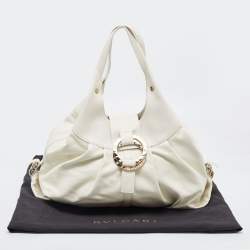 Bvlgari Off-White Leather Chandra Hobo