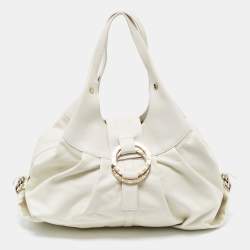 Bvlgari Off-White Leather Chandra Hobo