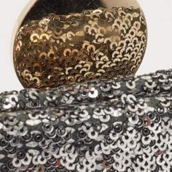 Bvlgari Silver Sequins Monete Clutch
