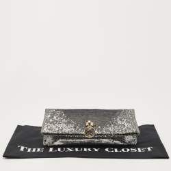 Bvlgari Silver Sequins Monete Clutch