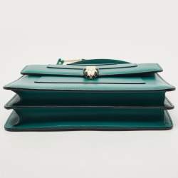 Bvlgari Green Leather Medium Serpenti Forever Top Handle Bag