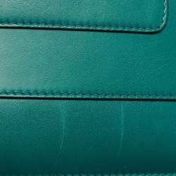Bvlgari Green Leather Medium Serpenti Forever Top Handle Bag