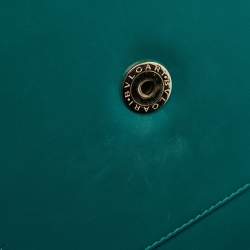 Bvlgari Green Leather Medium Serpenti Forever Top Handle Bag