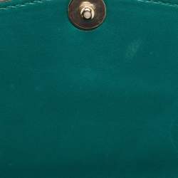 Bvlgari Green Leather Medium Serpenti Forever Top Handle Bag