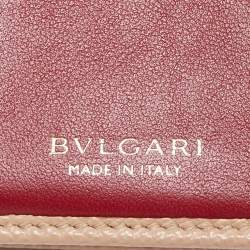 Pre Owned Bvlgari Light Pink Leather Icon Bit French Wallet