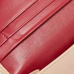 Pre Owned Bvlgari Light Pink Leather Icon Bit French Wallet