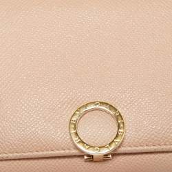 Pre Owned Bvlgari Light Pink Leather Icon Bit French Wallet