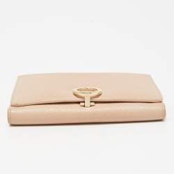 Pre Owned Bvlgari Light Pink Leather Icon Bit French Wallet