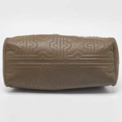 مملوكة مسبقًا Bvlgari Olive Green Leather Plisse Twist Shoulder Bag