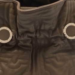 مملوكة مسبقًا Bvlgari Olive Green Leather Plisse Twist Shoulder Bag