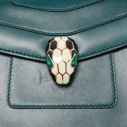 Bvlgari Green Leather Small Serpenti Forever Crossbody Bag