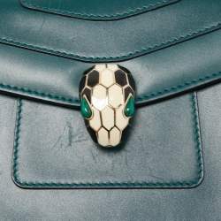 مملوكة مسبقًا Bvlgari Green Leather Small Serpenti Forever Crossbody Bag