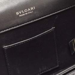 Pre Owned Bvlgari Black Leather Serpenti Forever Maxi Chain Small Crossbody Bag