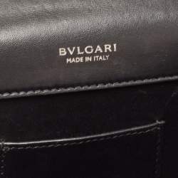 Pre Owned Bvlgari Black Leather Serpenti Forever Maxi Chain Small Crossbody Bag