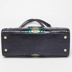 Bvlgari Multicolor Python Metal Side Frame Satchel