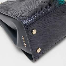 Bvlgari Multicolor Python Metal Side Frame Satchel