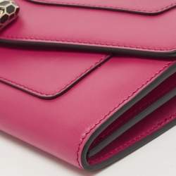 Bvlgari Fuchsia Leather Serpenti Forever Wallet